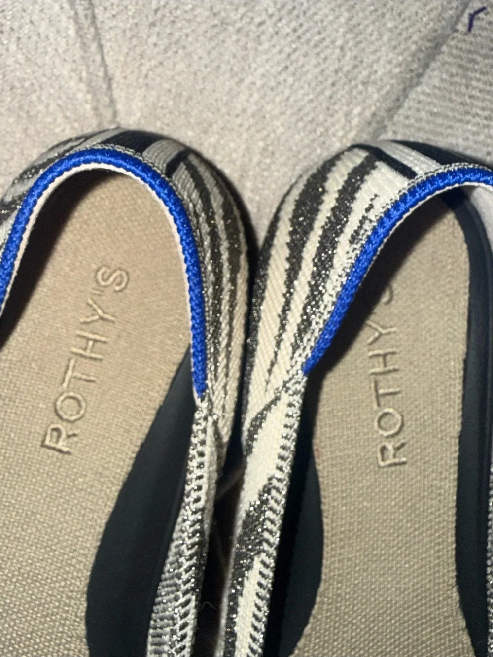 Rothys Womens The Point Flat Black Zebra Size 8 M